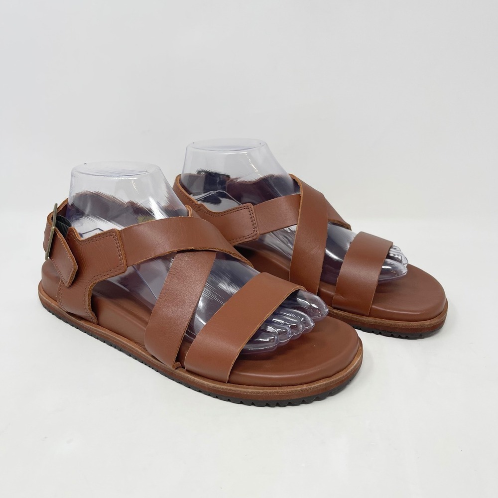 Kamik Sadie Cross Sandals Wms 8 Brown Leather Strappy Buckle